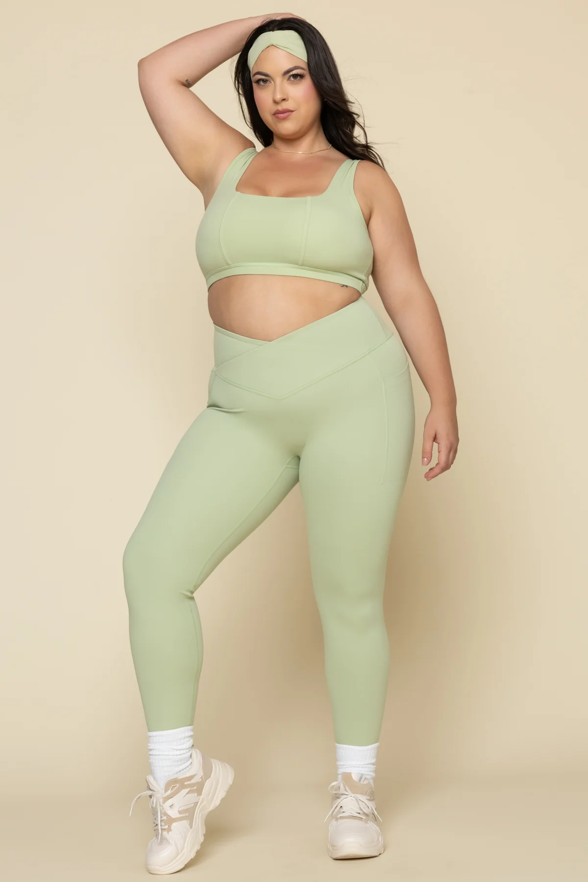 Crisscross Hourglass® Legging with Pockets - Pistachio - Image 2