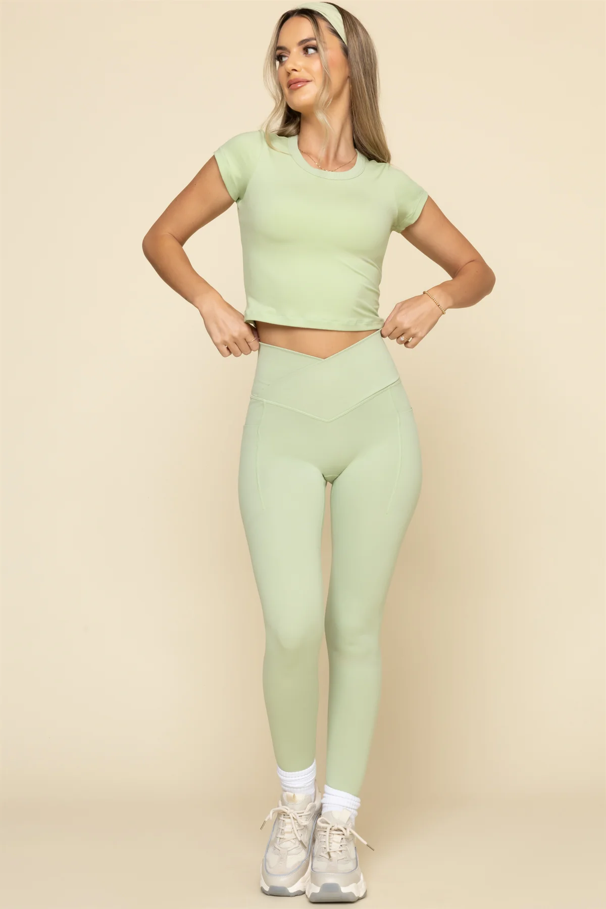 Crisscross Hourglass® Legging with Pockets - Pistachio - Image 5