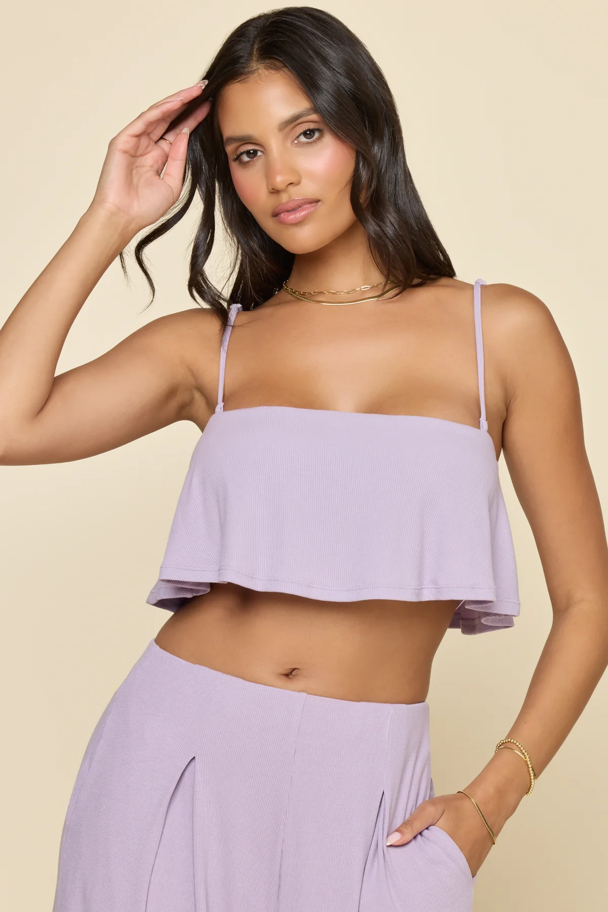 Go With The Flow Crop Top - Lavender Haze - Image 2