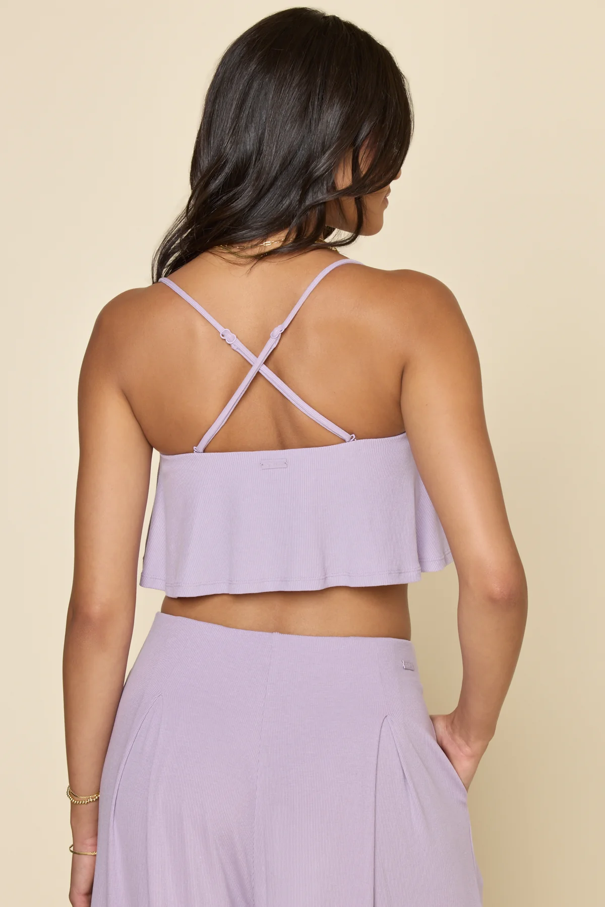Go With The Flow Crop Top - Lavender Haze - Image 3