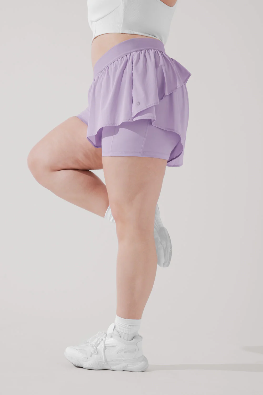 On the Run Ruffle Short - Lilac - Image 2